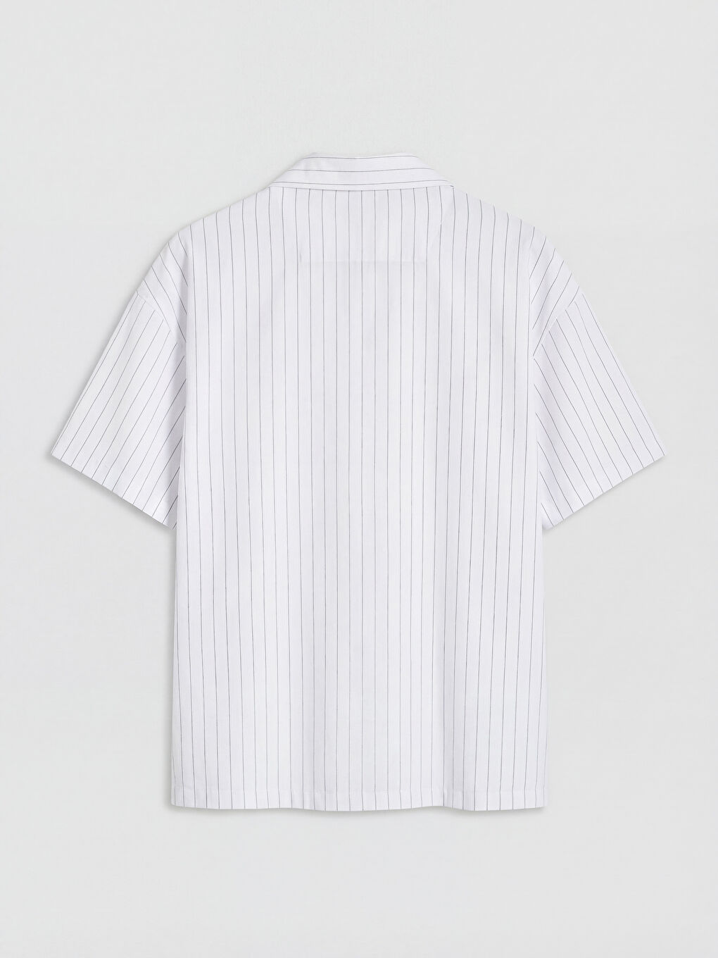 Beyaz Regular Fit Çizgili Erkek Gömlek-5