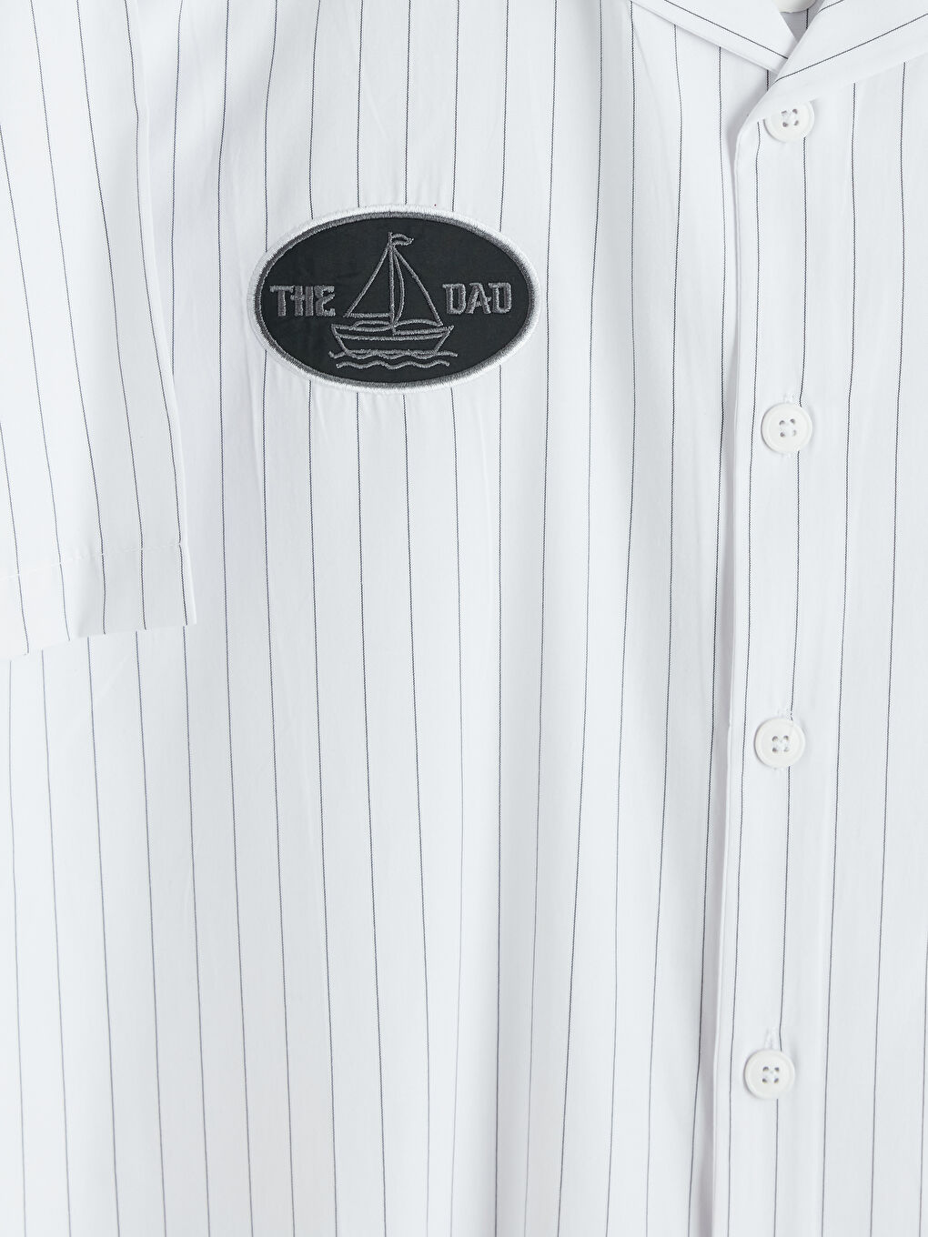 Beyaz Regular Fit Çizgili Erkek Gömlek-6