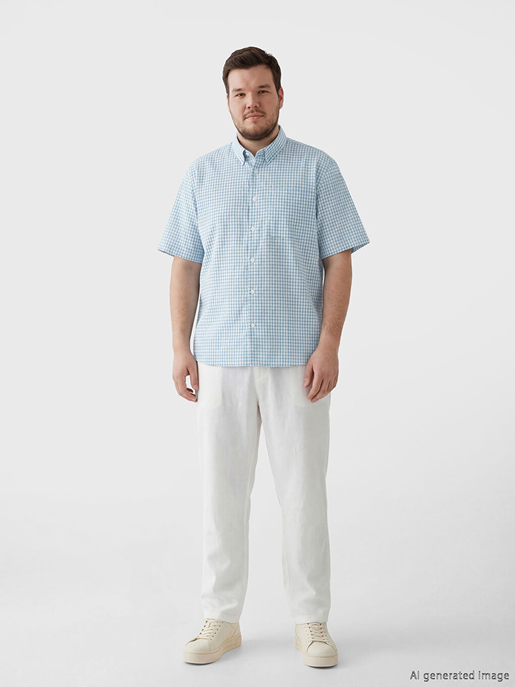 Mavi Regular Fit Ekose Erkek Gömlek-3