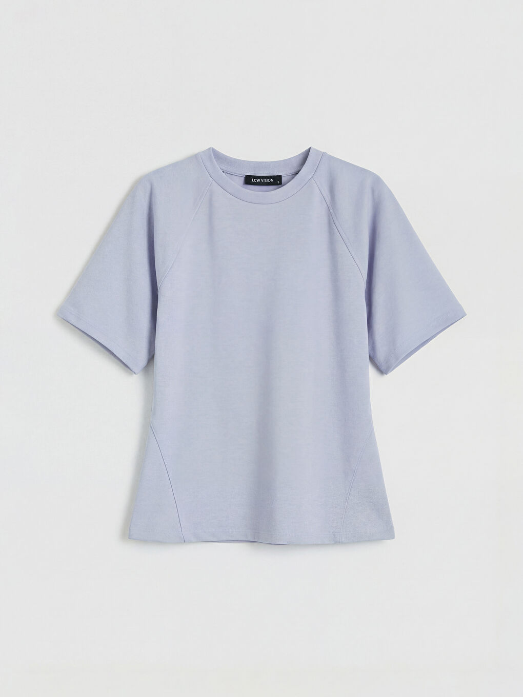 Lila Bisiklet Yaka Kadın Tişört