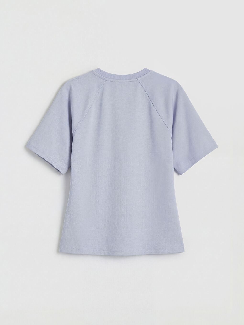 Lila Bisiklet Yaka Kadın Tişört-1