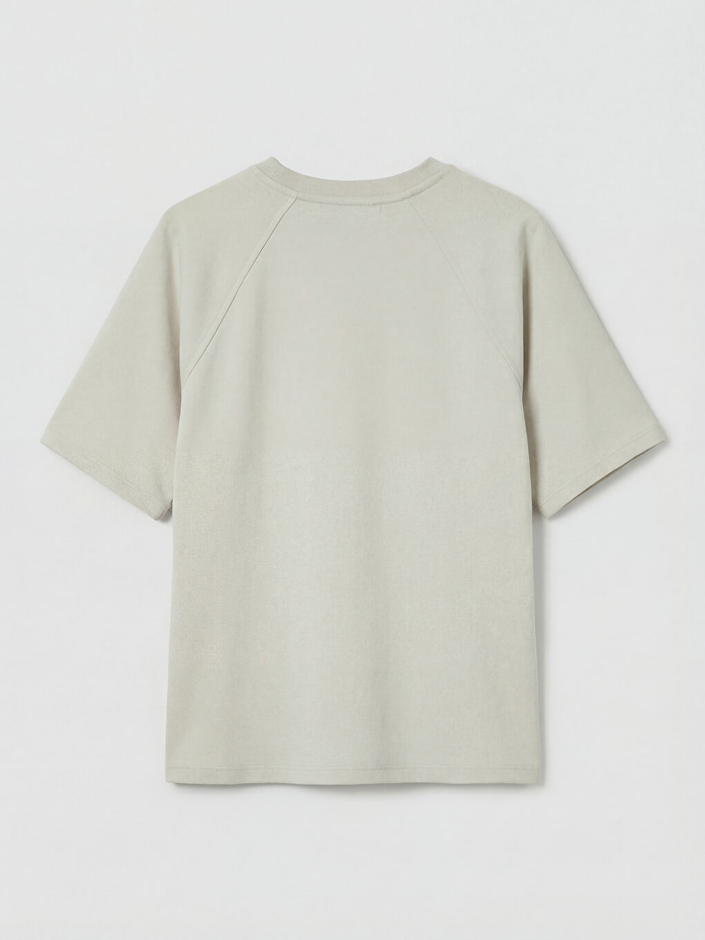 Gri Bisiklet Yaka Kadın Tişört-5