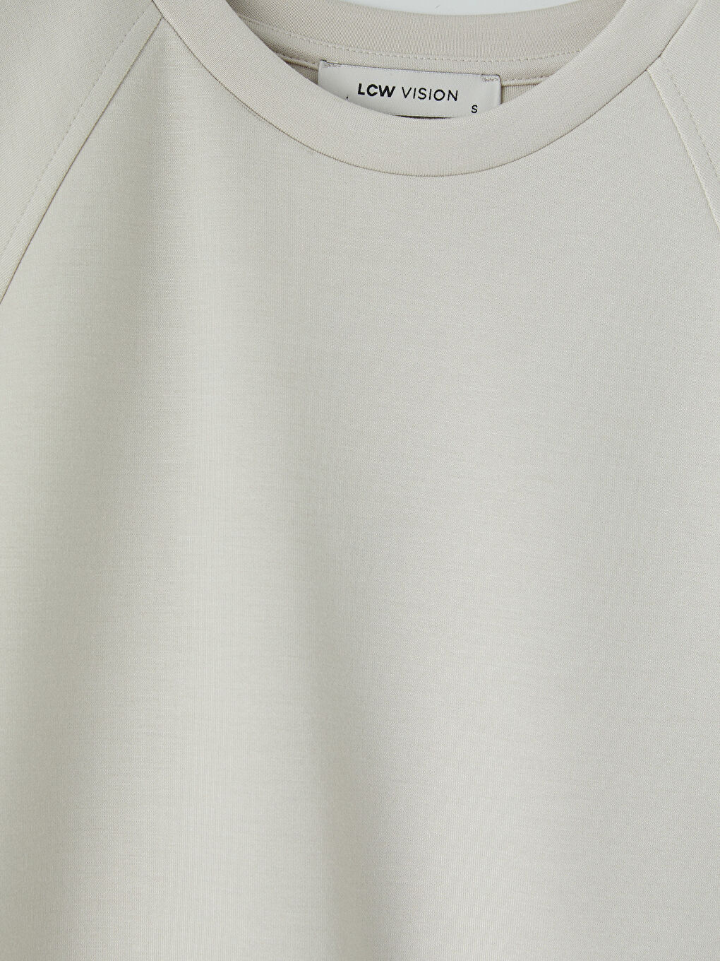 Gri Bisiklet Yaka Kadın Tişört-6