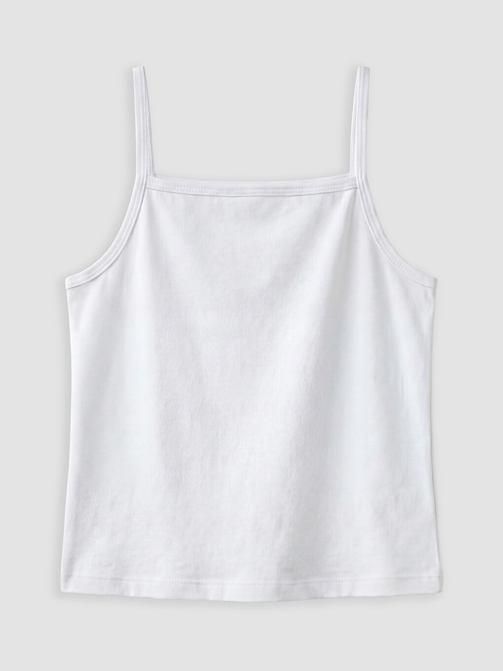 Beyaz İp Askılı Kız Çocuk Atlet 5'li-2