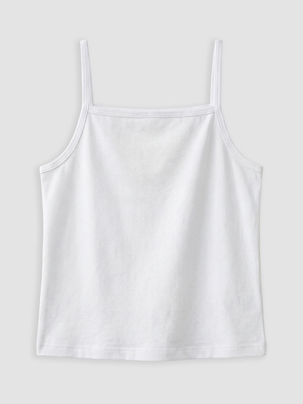 Beyaz İp Askılı Kız Çocuk Atlet 5'li-3