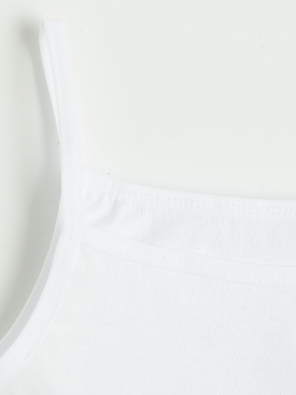 Beyaz İp Askılı Kız Çocuk Atlet 5'li-7