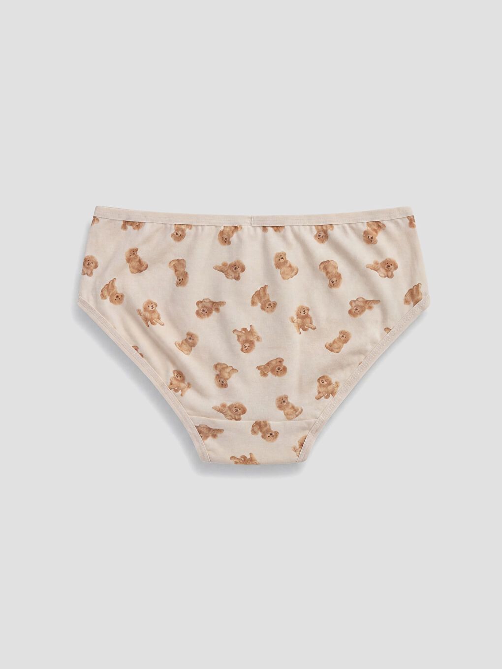 Bej Ayıcık Desenli Kız Çocuk Külot-1