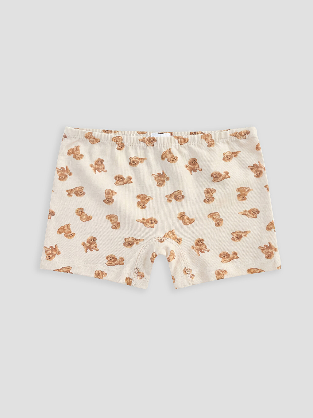 Bej Baskılı Kız Çocuk Boxer