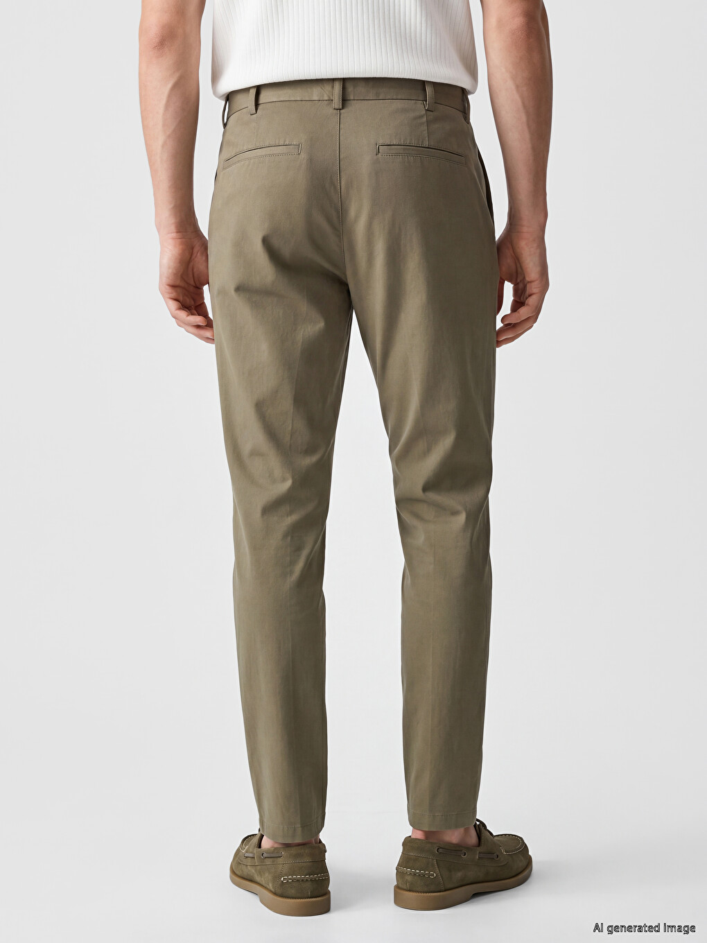 Kahverengi Regular Fit Keten Karışımlı Erkek Pantolon-3