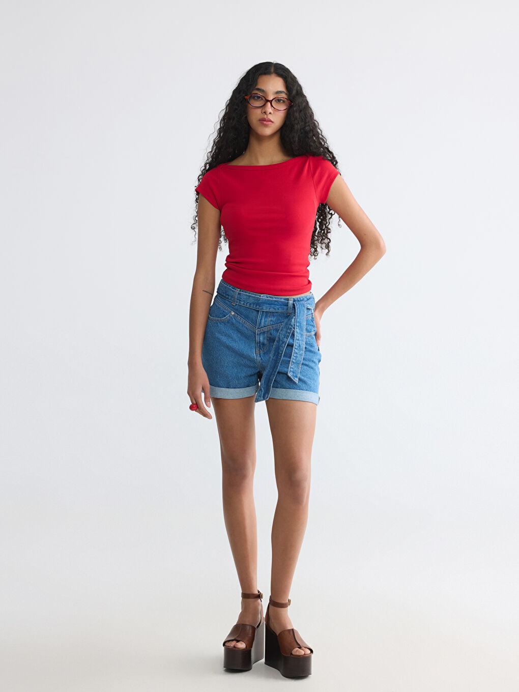 Slash Neck Women's T-Shirt-1