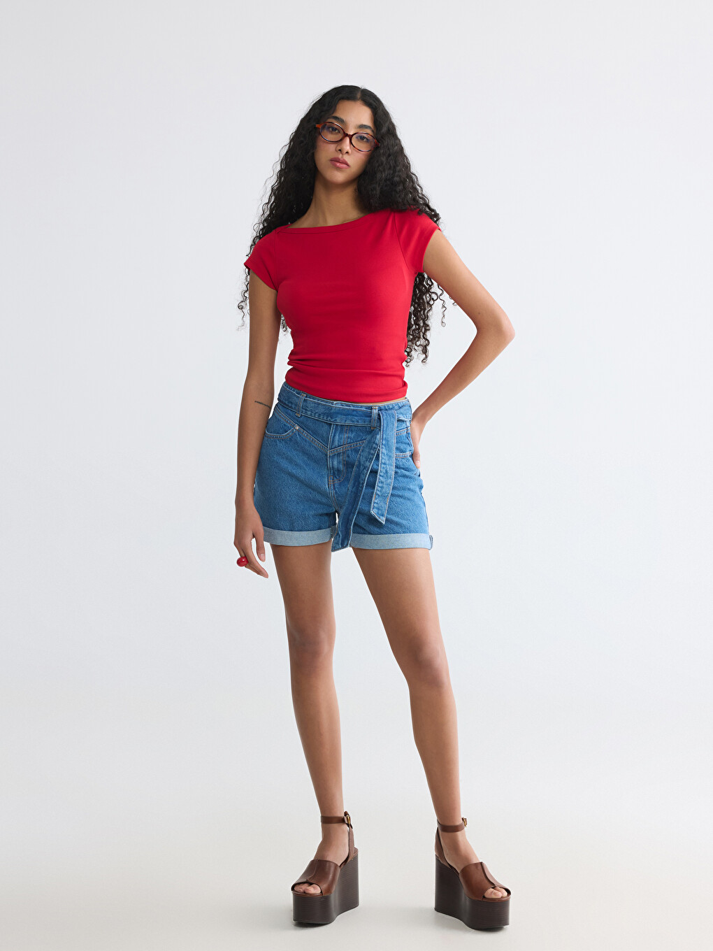 Slash Neck Women's T-Shirt-1
