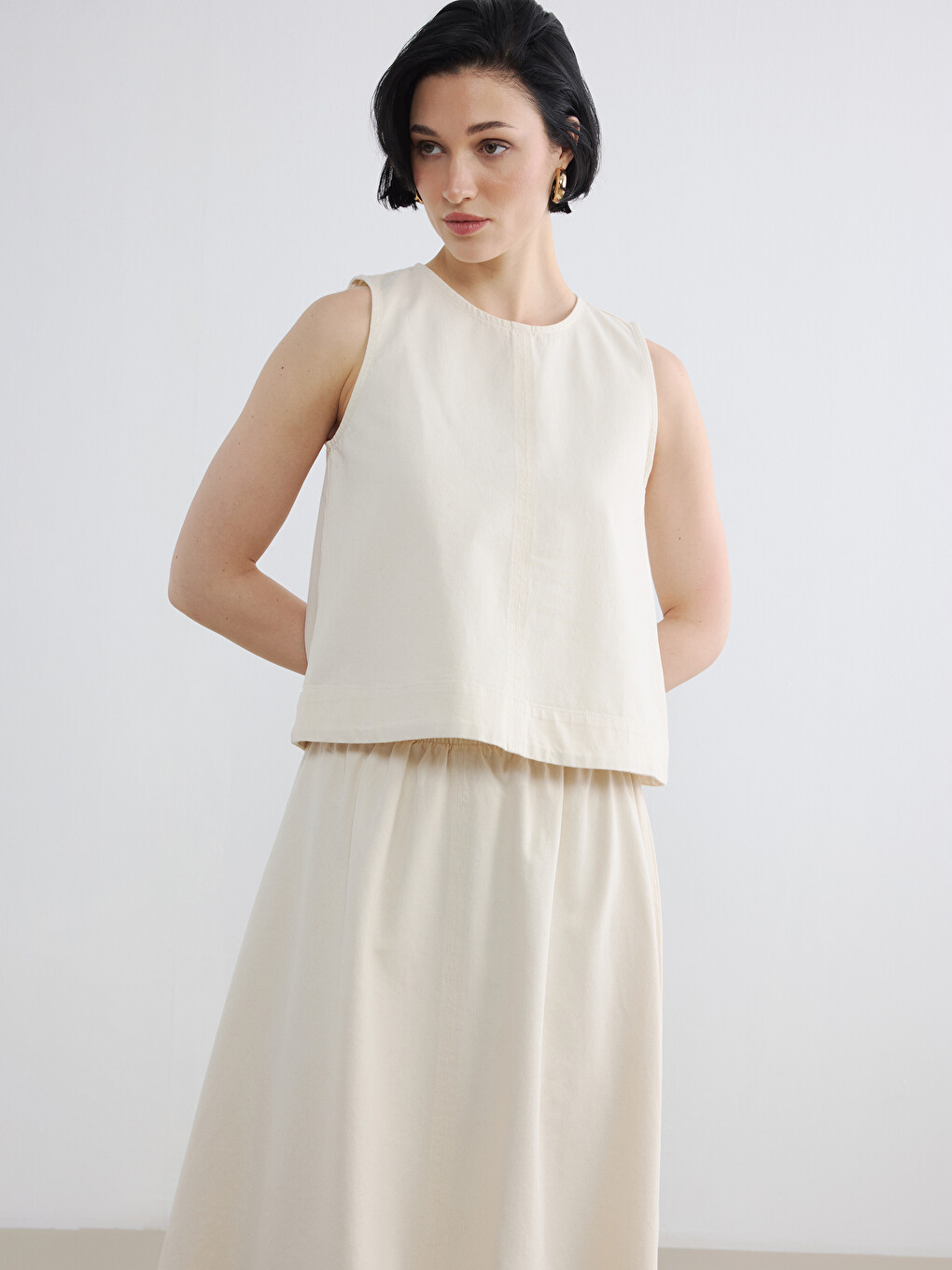 Teksas bluza sa okruglim izrezom-2