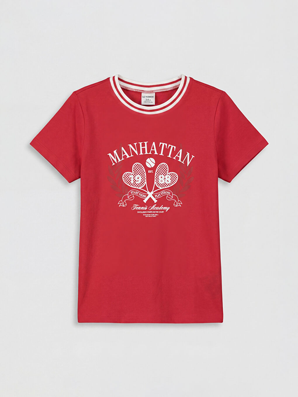 Kırmızı Manhattan Baskılı Kız Çocuk Tişört