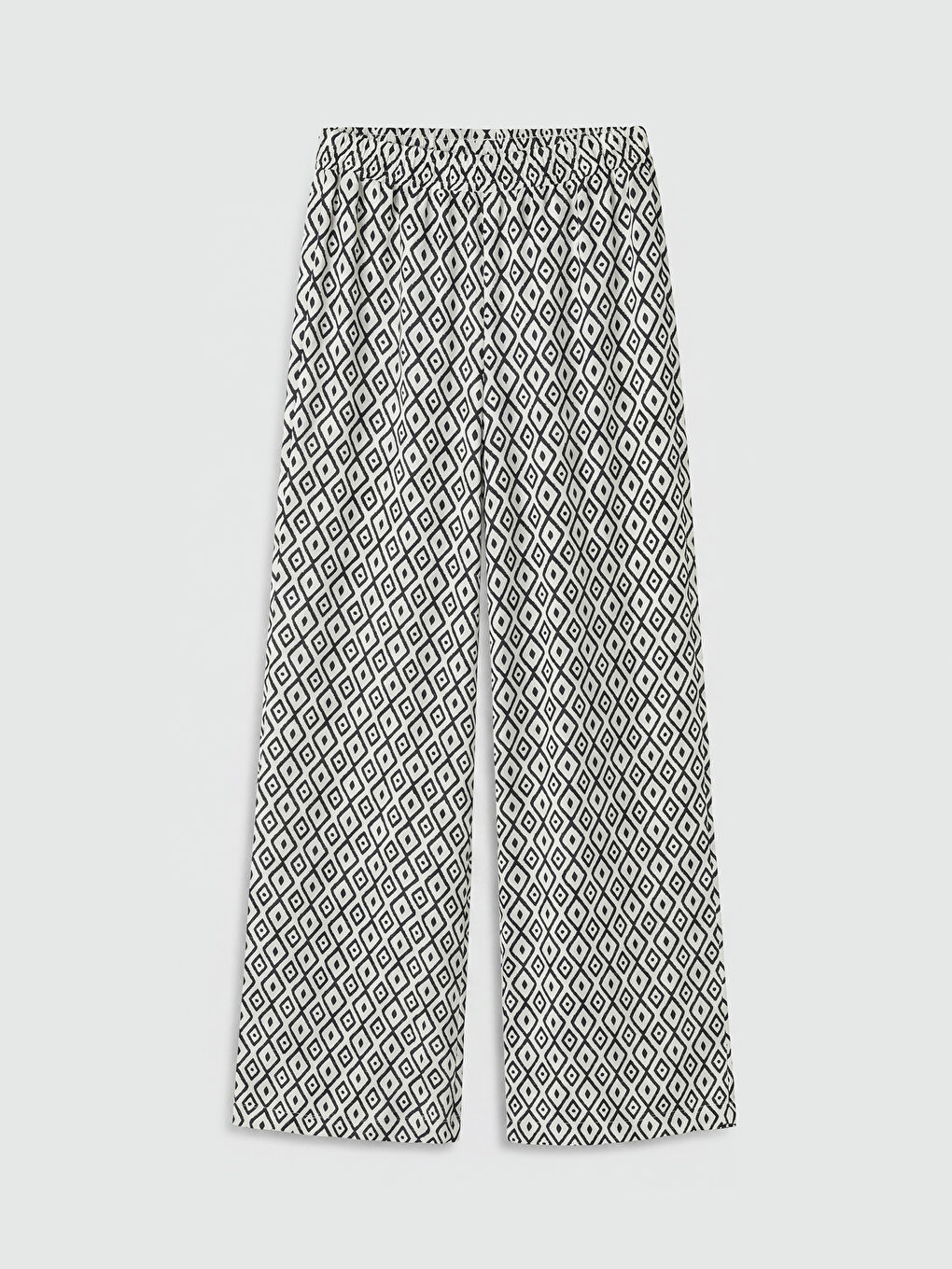 Siyah Kız Çocuk Desenli Geniş Paça Pantolon