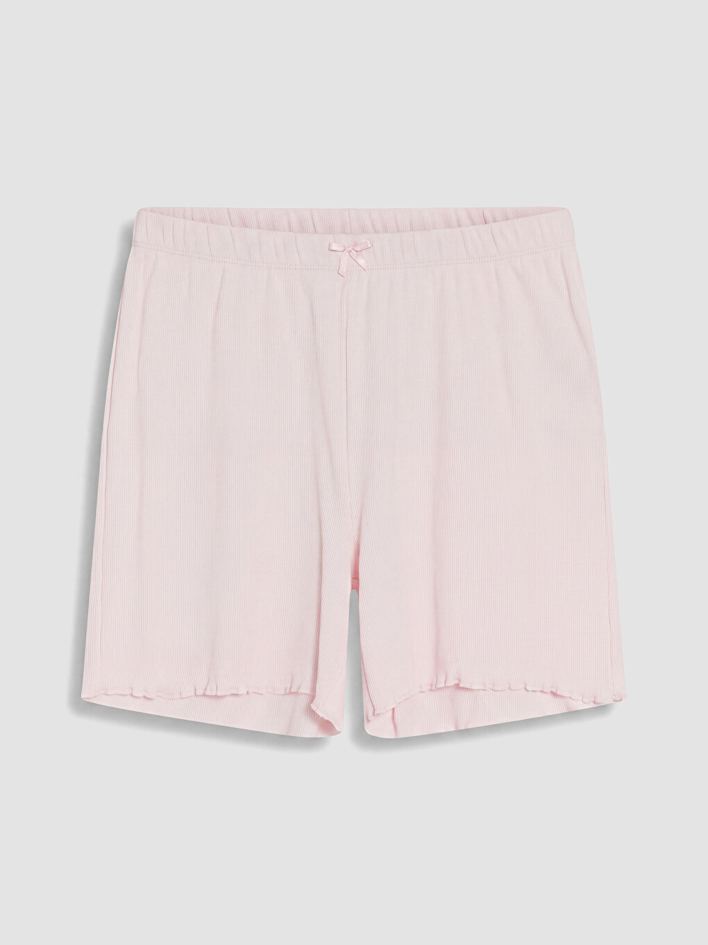 Kahverengi Beli Lastikli Kadın Şort Pijama Alt 2'li-4