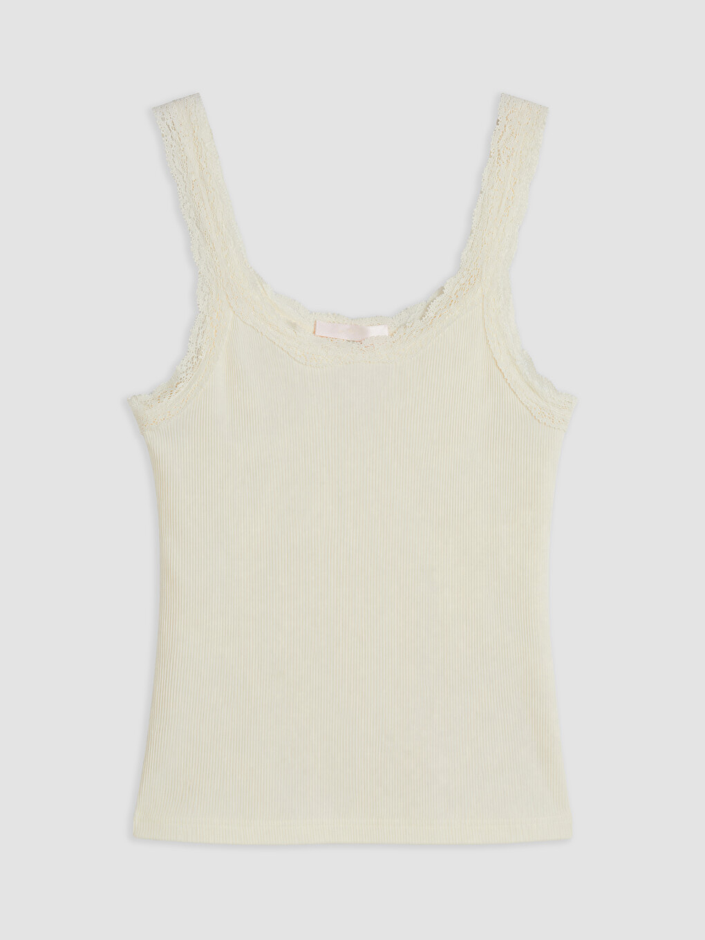 Bej U Yaka Dantel Detaylı Kadın Pijama Üst-4