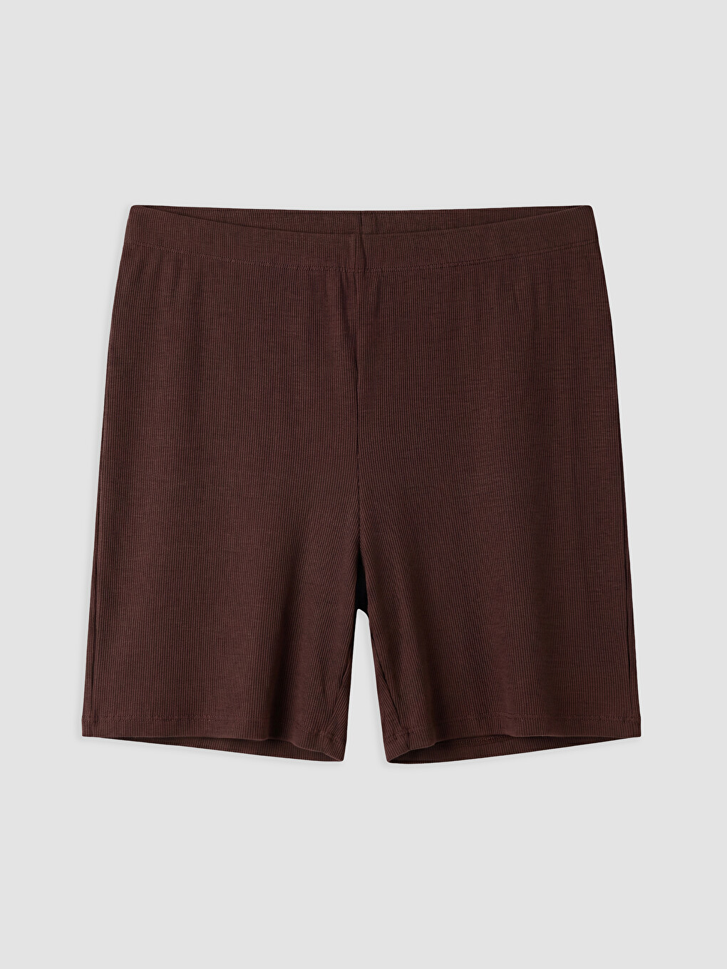 Kahverengi Beli Lastikli Kadın Şort Pijama Altı