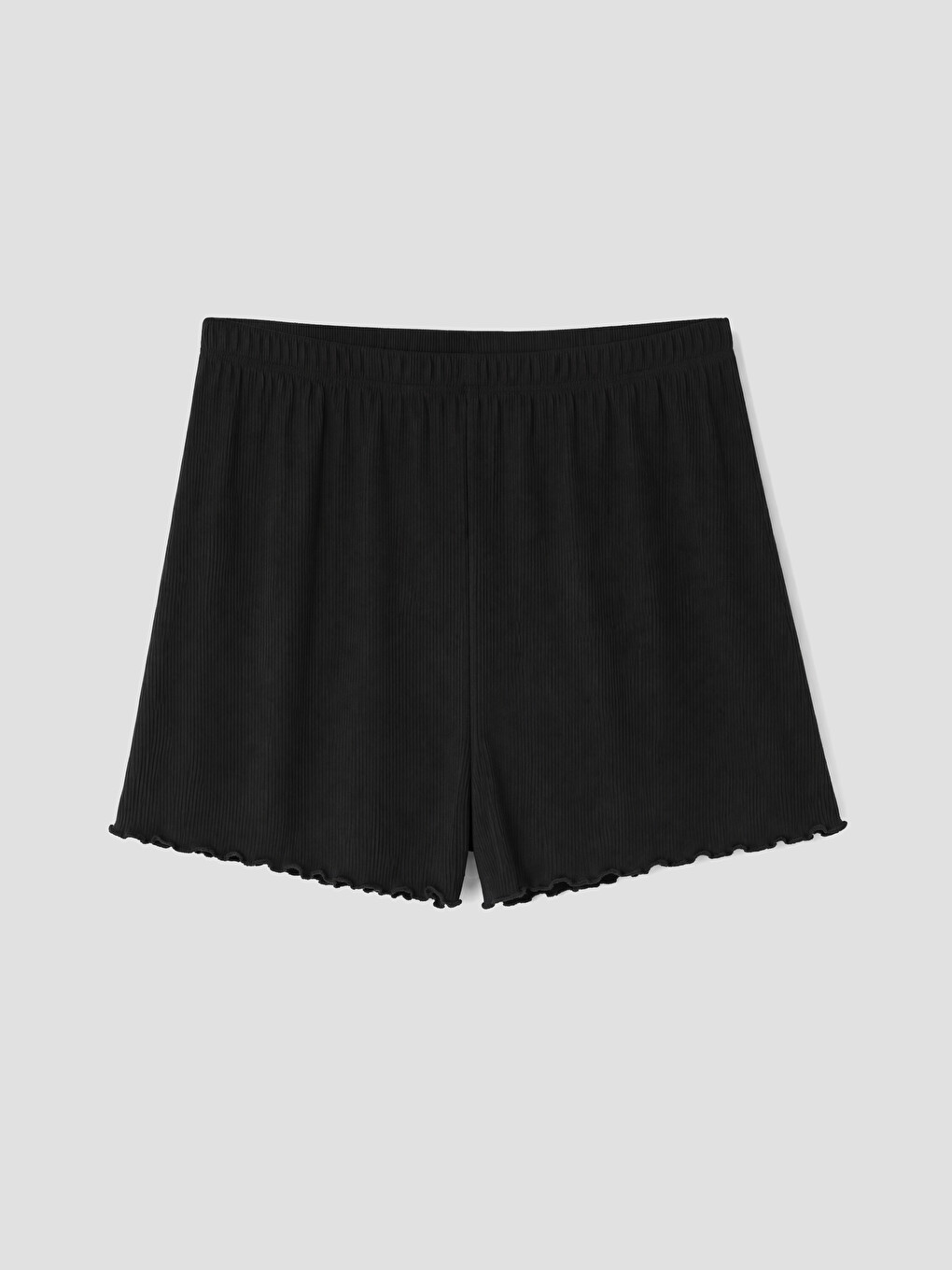 Siyah Beli Lastikli Kadın Şort Pijama Altı 2'li-2