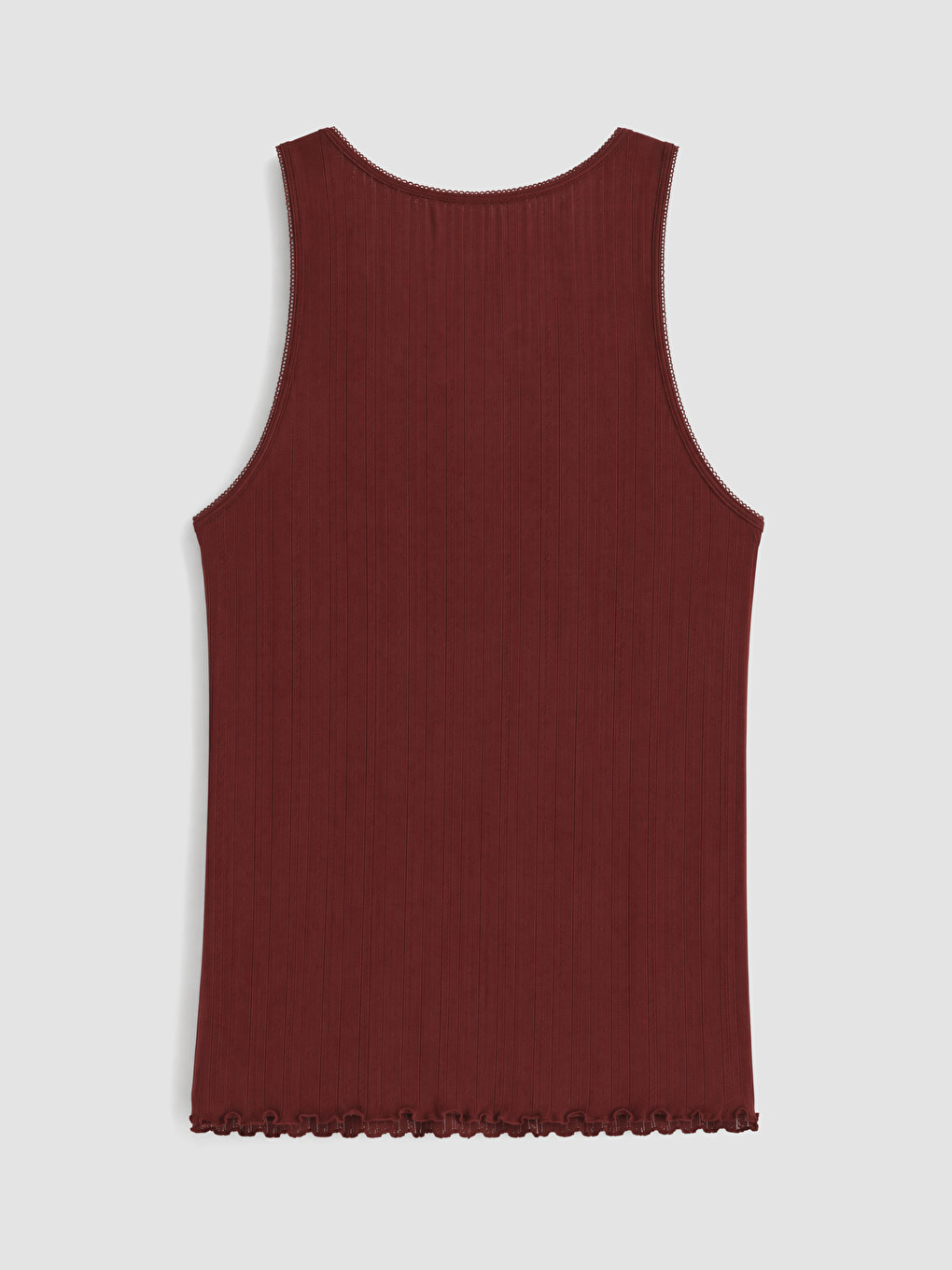 Bordo U Yaka Fiyonk Detaylı Kadın Pijama Üstü-2