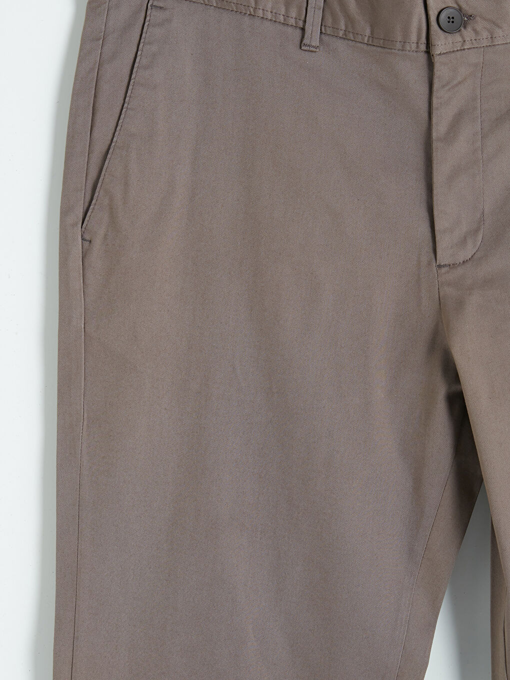 Kahverengi Standart Kalıp Gabardin Erkek Pantolon-2