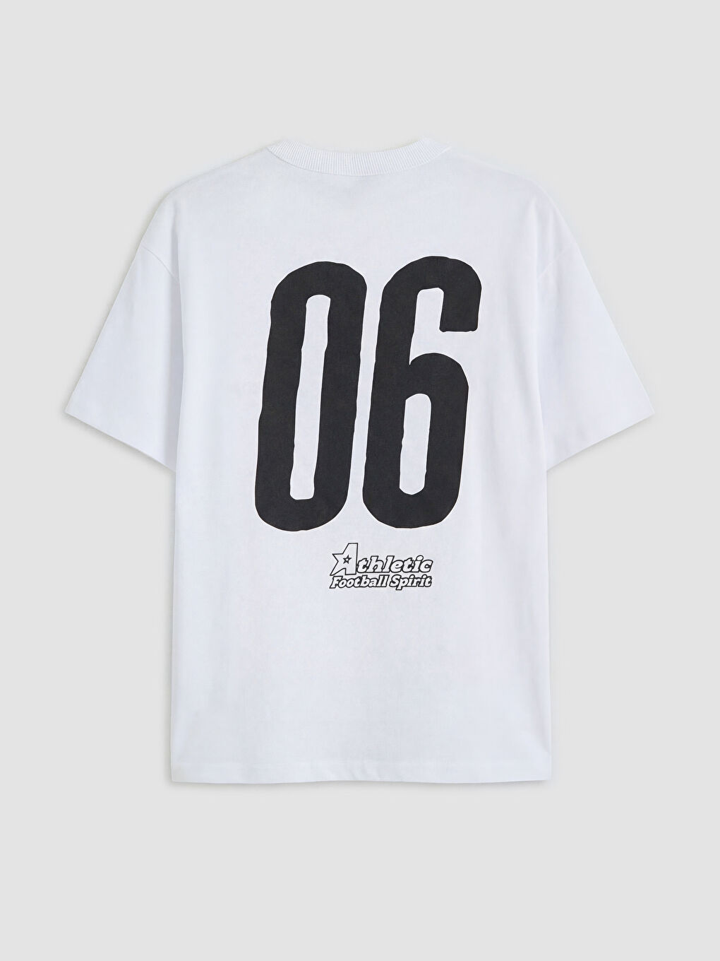 Beyaz Bisiklet Yaka Baskılı Erkek Çocuk Tişört-1