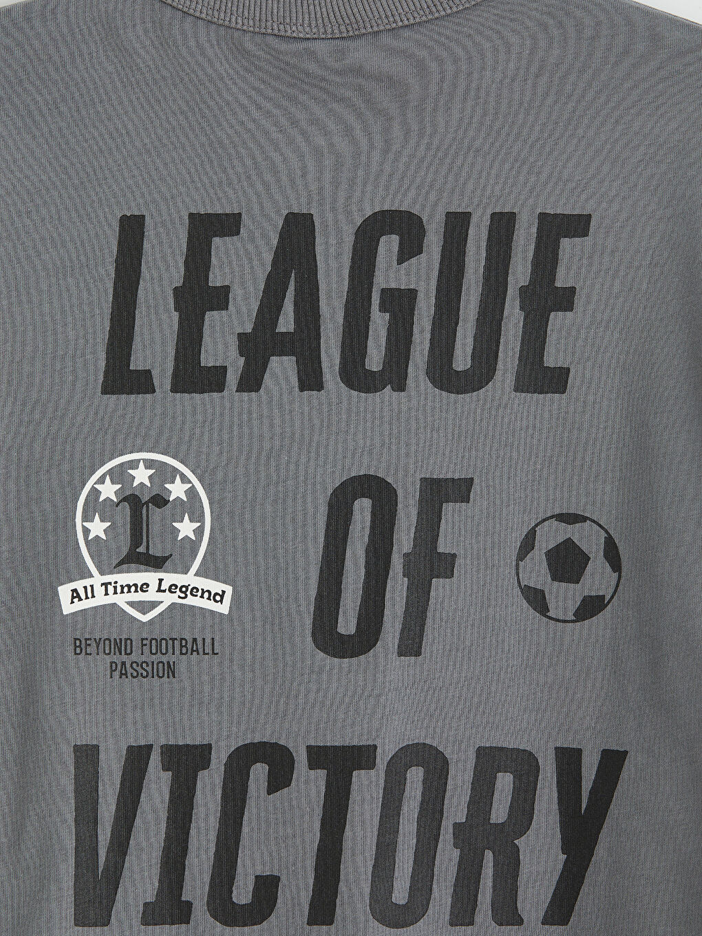 Gri Bisiklet Yaka Baskılı Erkek Çocuk Tişört-2