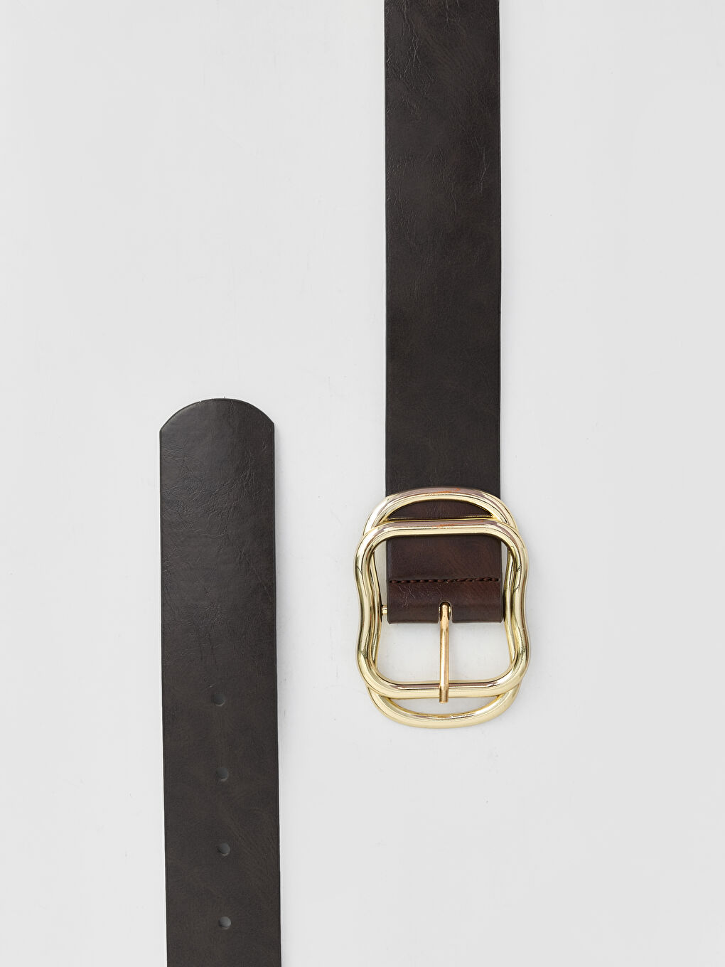 Kahverengi Deri Görünümlü Kadın Kemer-2