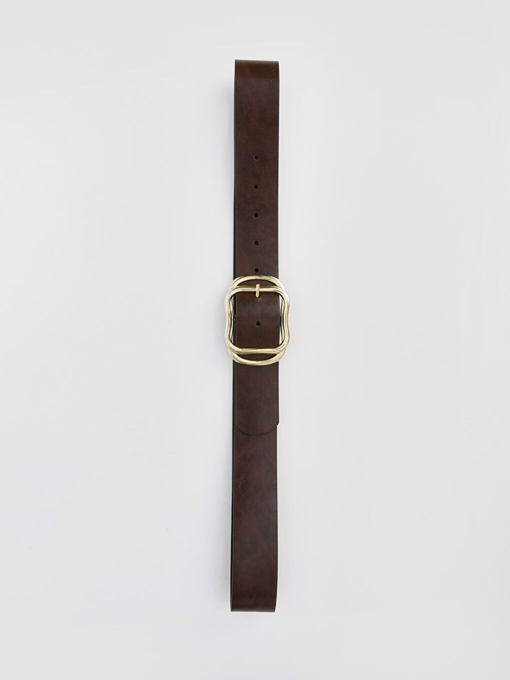 Kahverengi Deri Görünümlü Kadın Kemer-3