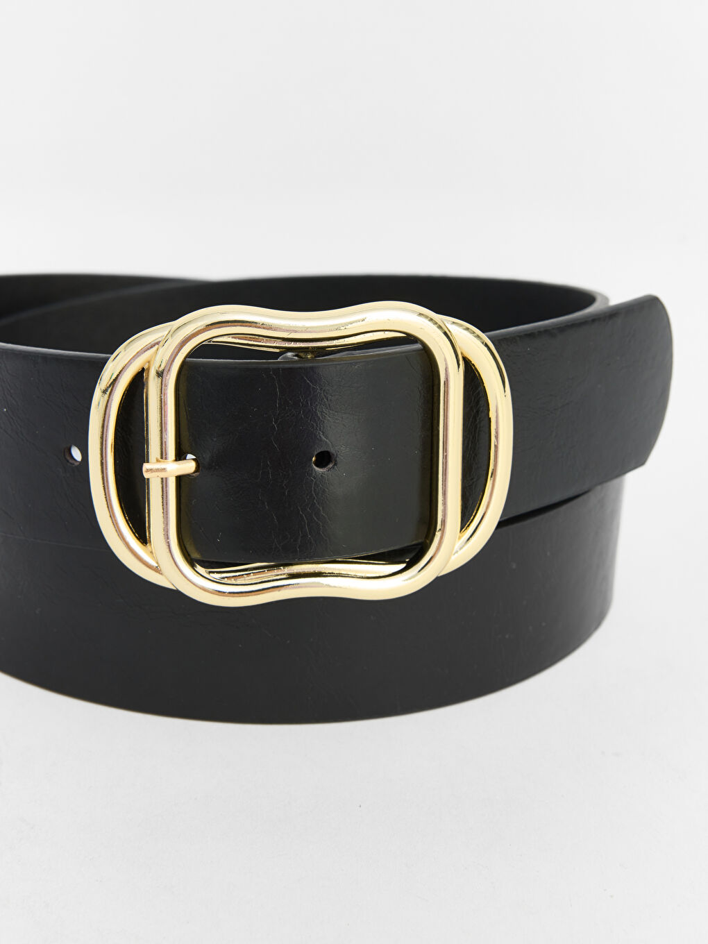 Siyah Deri Görünümlü Kadın Kemer-1