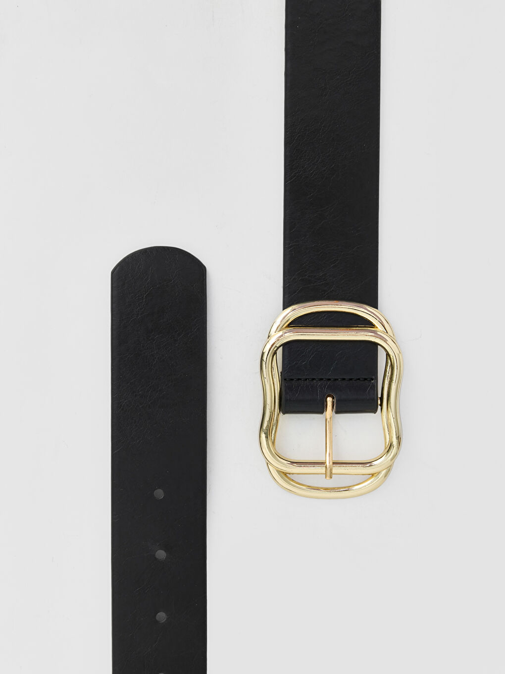 Siyah Deri Görünümlü Kadın Kemer-2