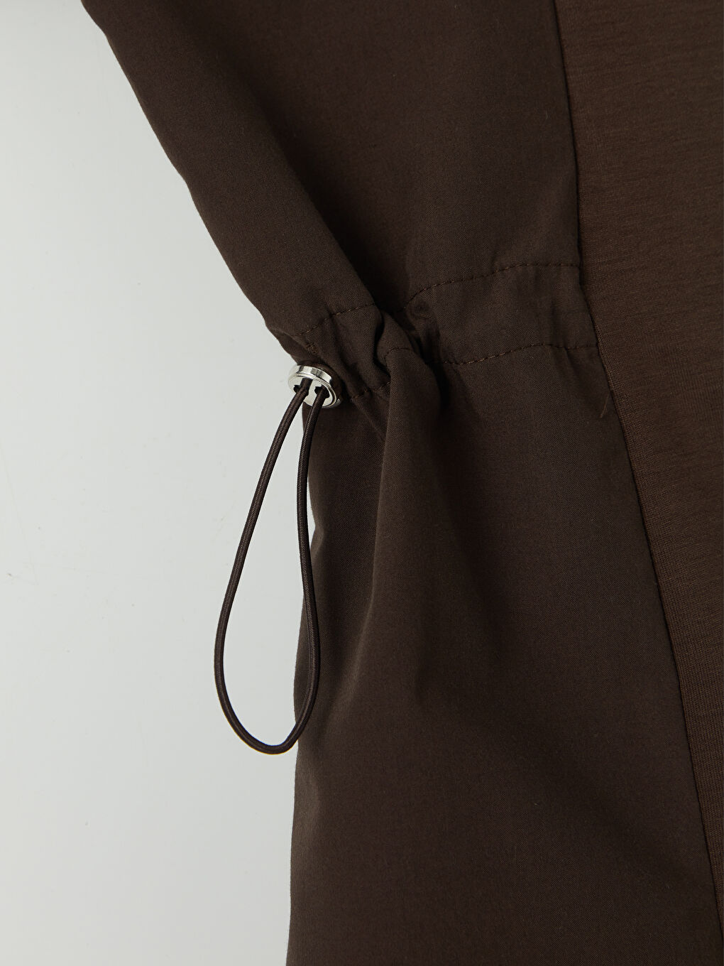 Kahverengi Büzgülü Soft Touch Kadın Sweatshirt Tunik-2