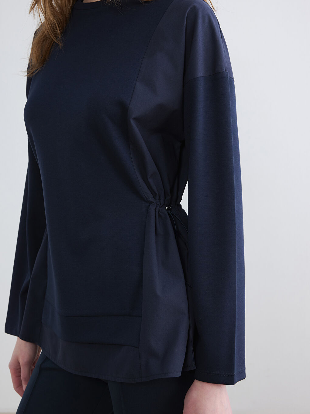 Ruched Soft Touch Women's Sweatshirt Tunic-2