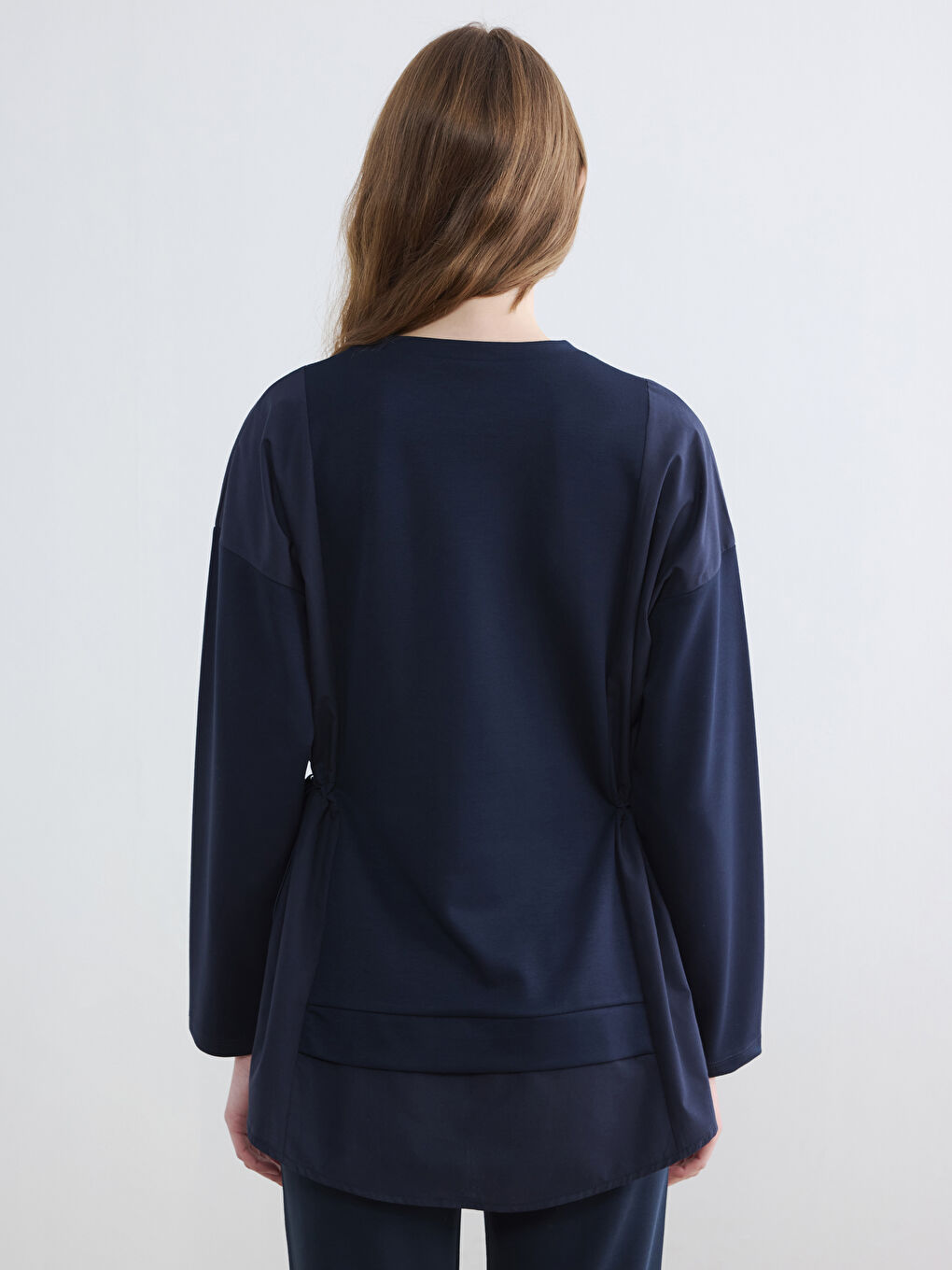 Ruched Soft Touch Women's Sweatshirt Tunic-3
