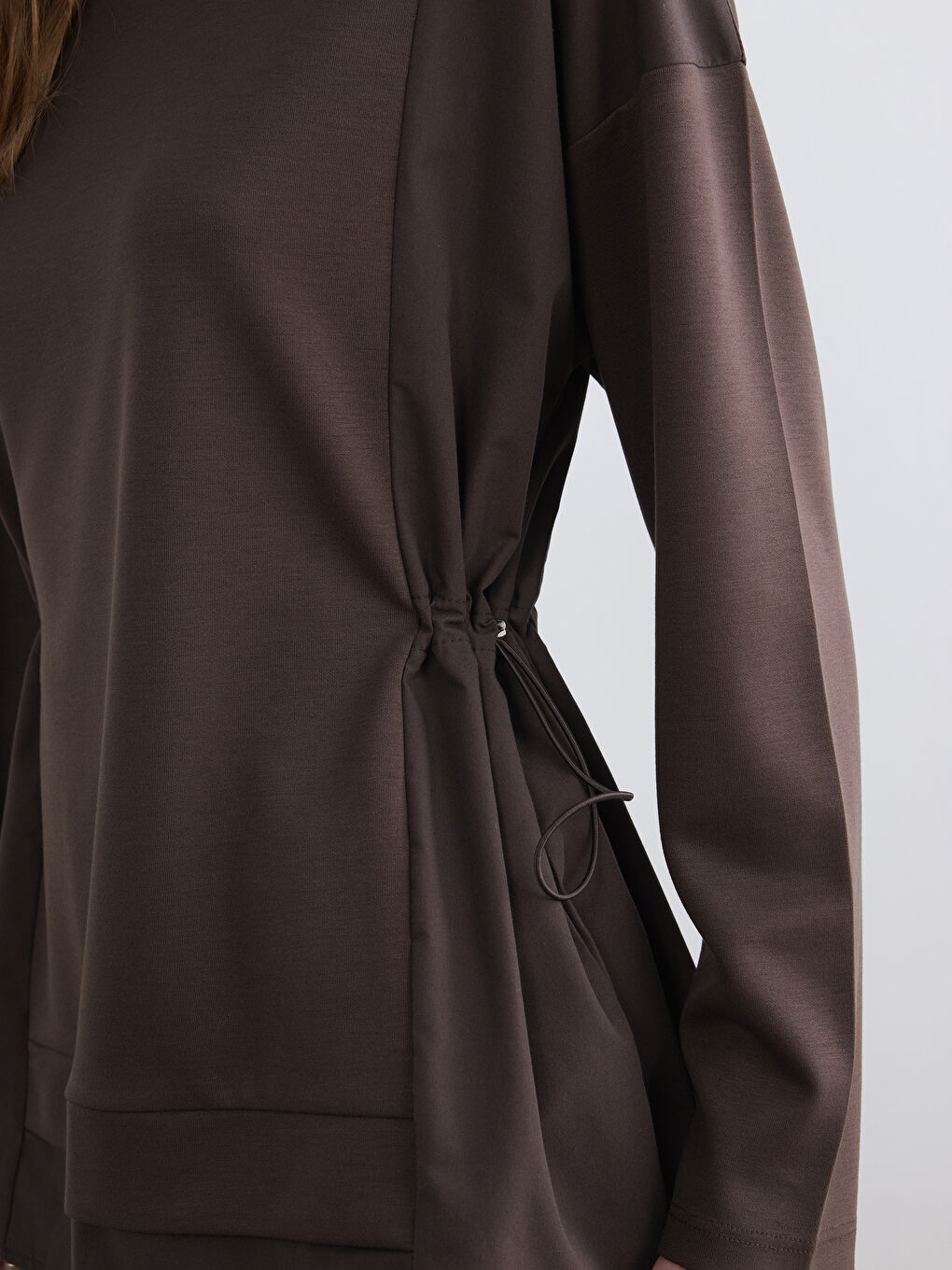 Ruched Soft Touch Women's Sweatshirt Tunic-2