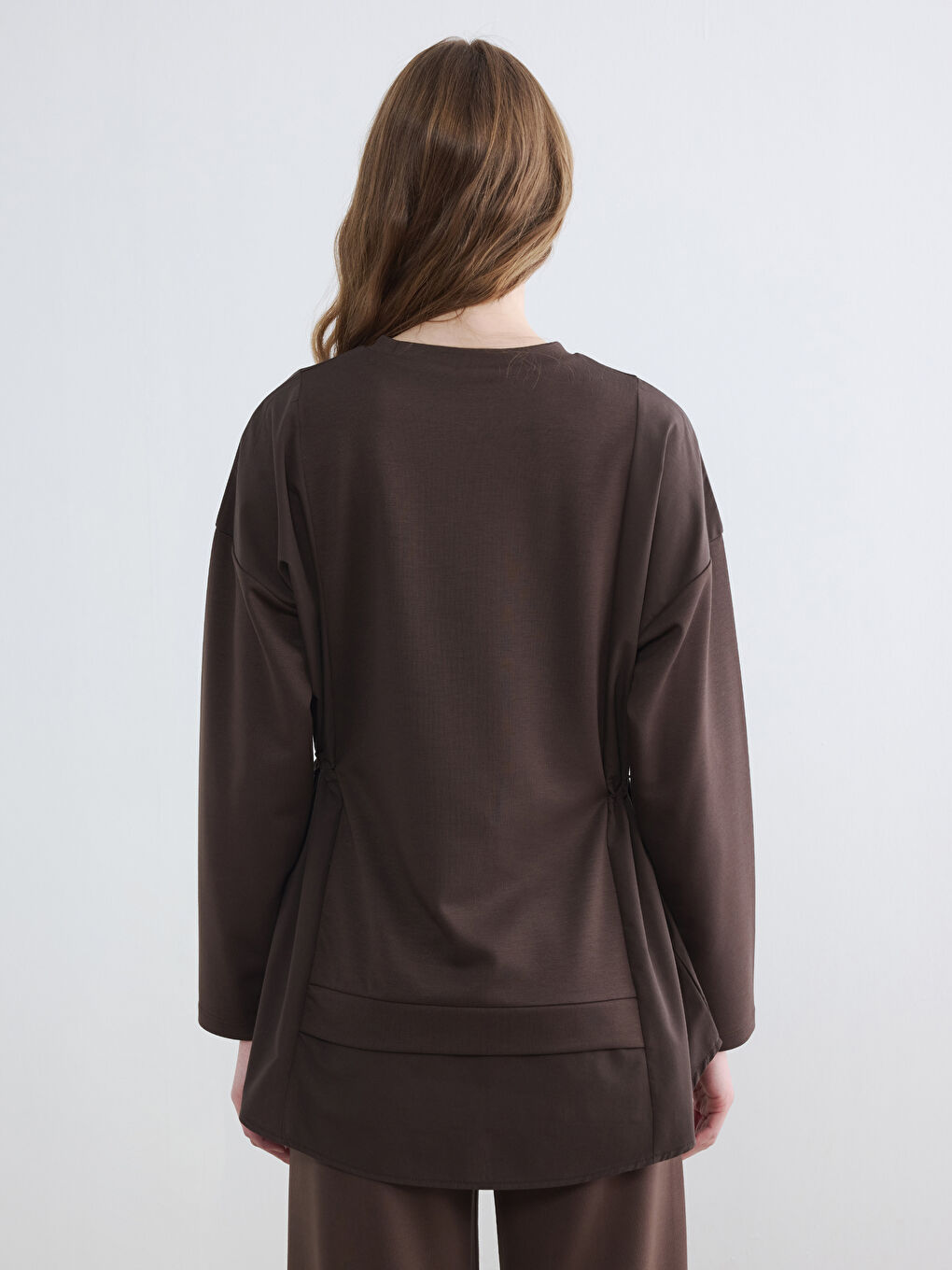 Ruched Soft Touch Women's Sweatshirt Tunic-3