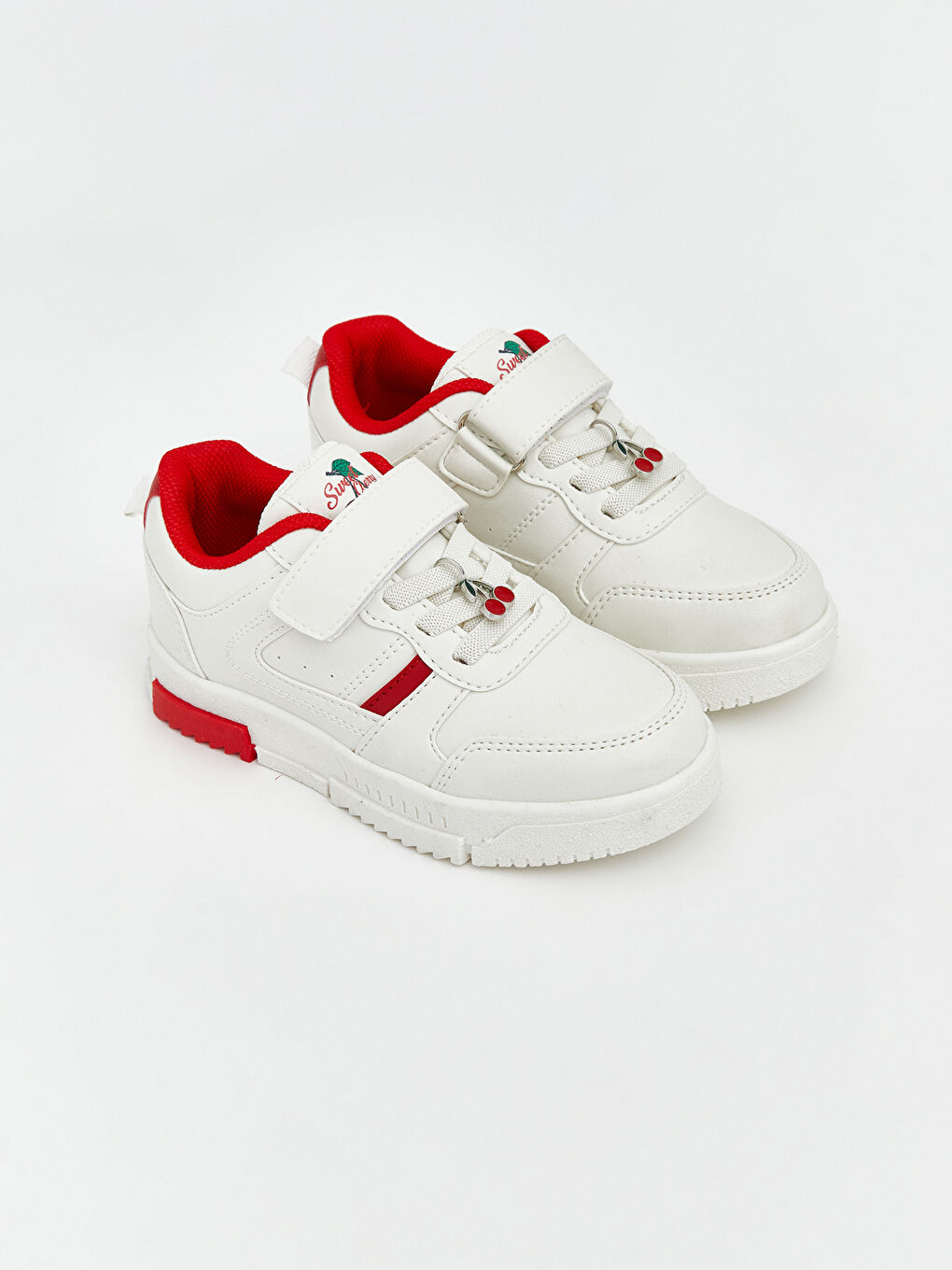 Beyaz Deri Görünümlü Kız Bebek Spor Ayakkabı