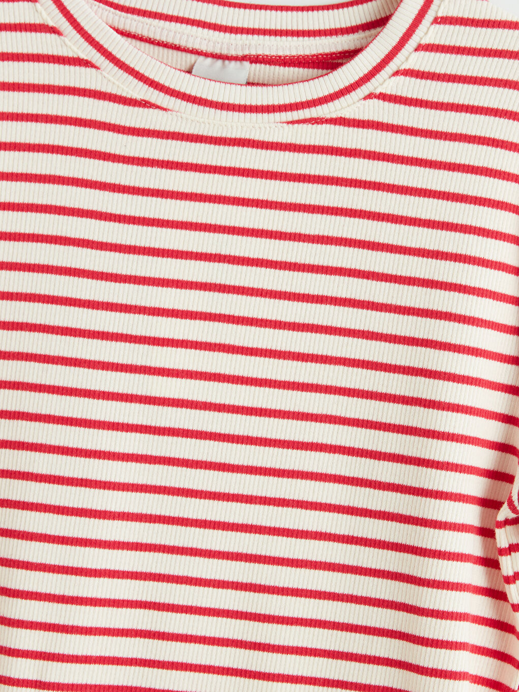 Kırmızı Bisiklet Yaka Çizgili Kız Çocuk Tişört-2