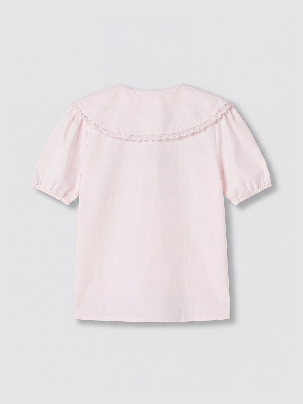 Lace Detailed Peter Pan Collar Girls' Shirt-1
