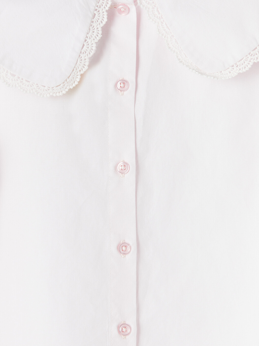 Lace Detailed Peter Pan Collar Girls' Shirt-2