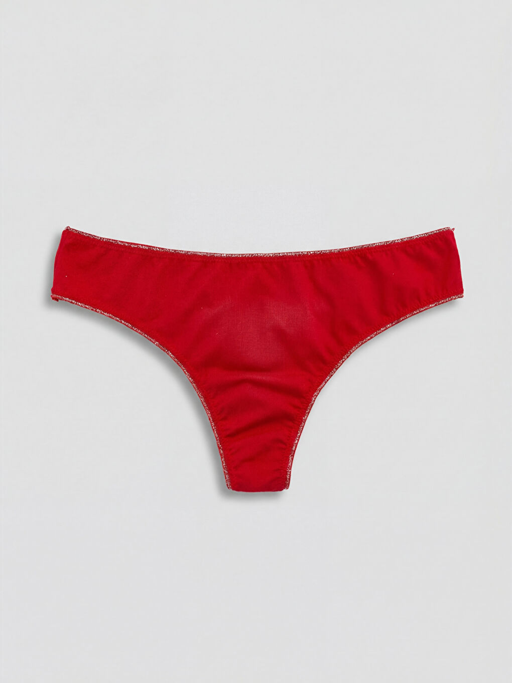 Kırmızı Simli Biyeli Tanga Külot