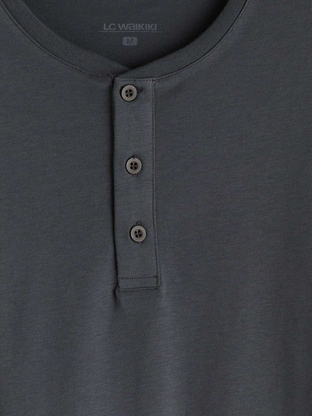 Gri Bisiklet Yaka Erkek Pijama Üst-2