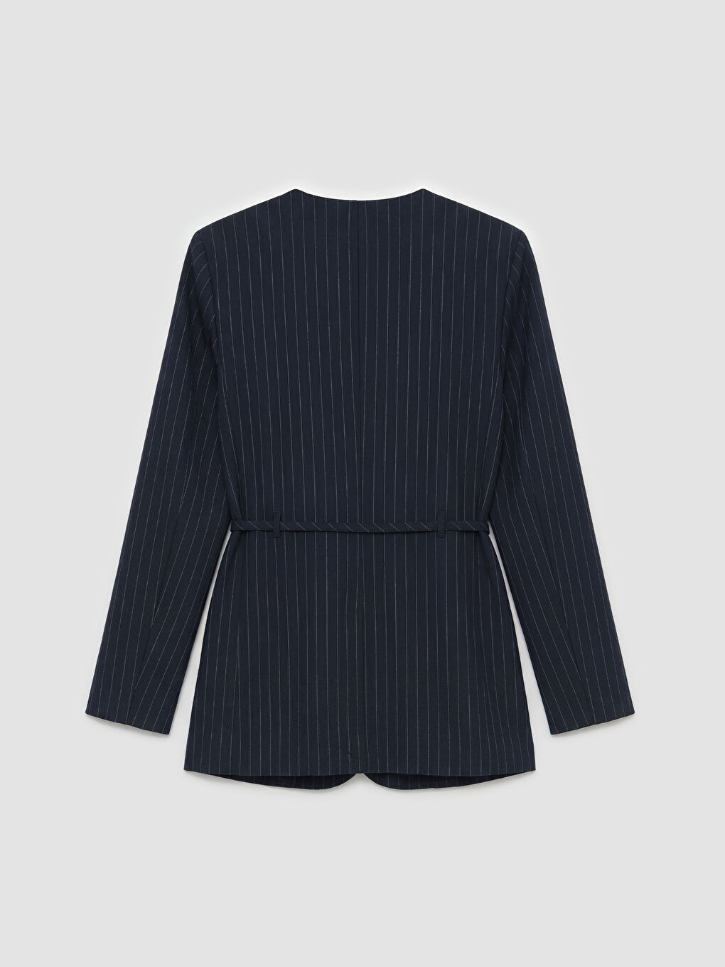 Lacivert Çizgili Kadın Blazer Ceket-1