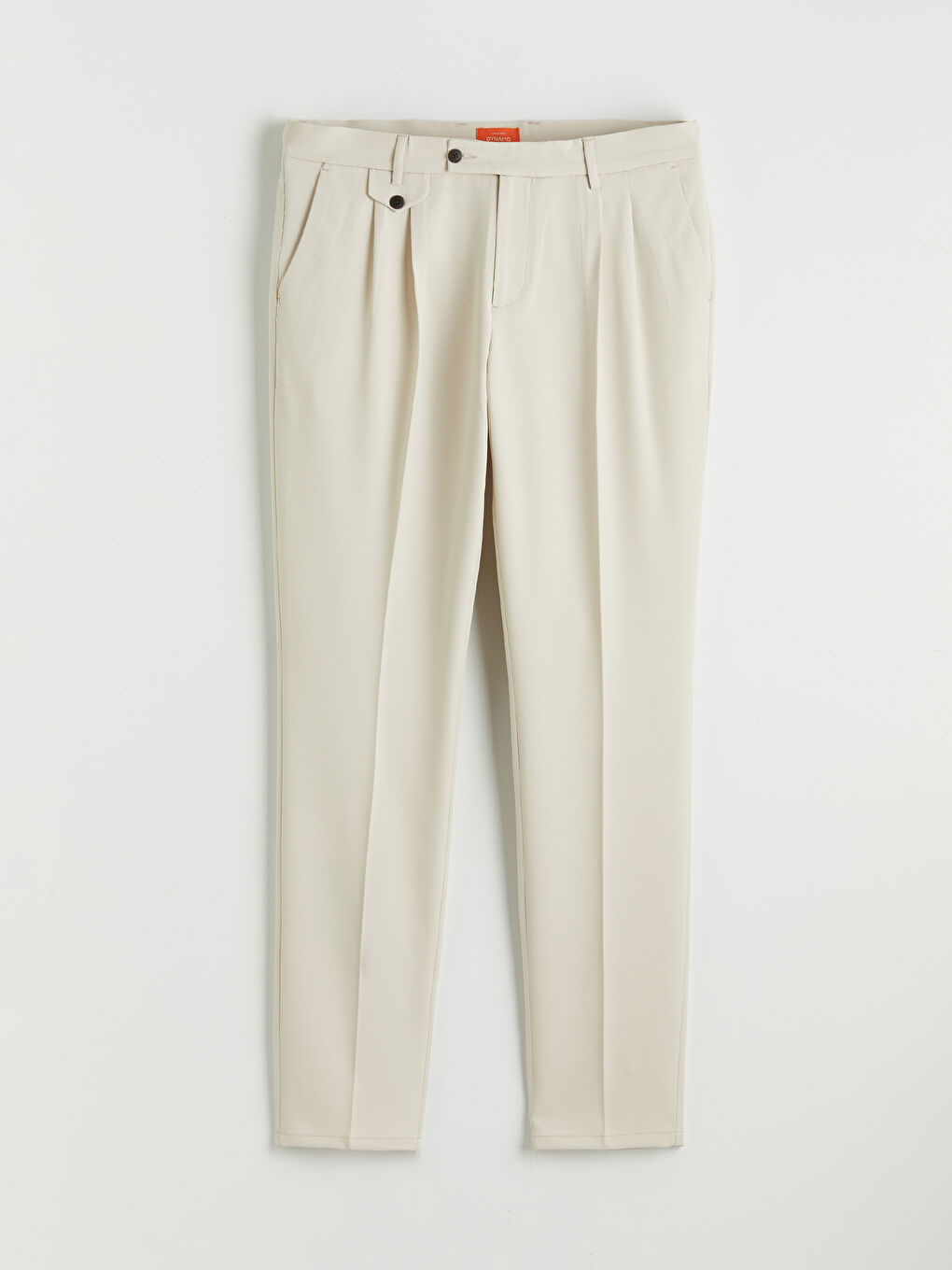 Bej Slim Fit Pileli Erkek Pantolon-4