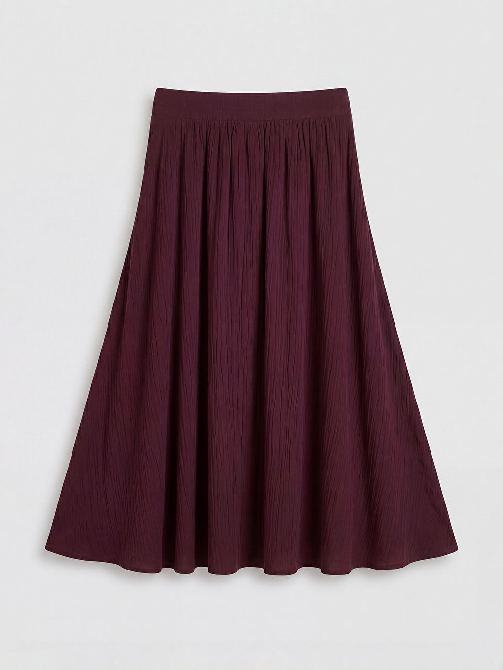 Mürdüm Beli Lastikli Dokulu Kloş Etek-1