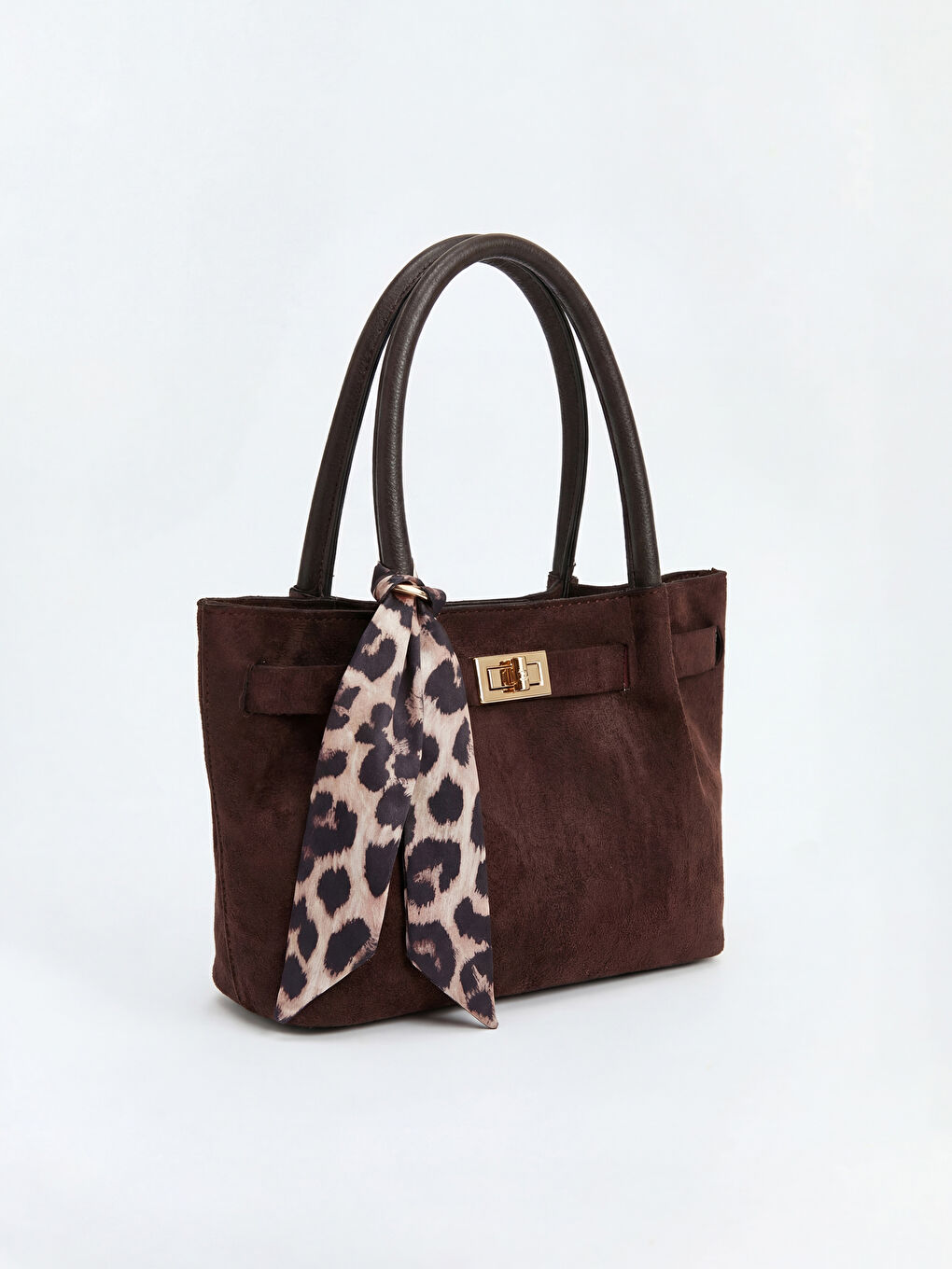 Kahverengi Süet Görünümlü Kadın Omuz Çantası-2