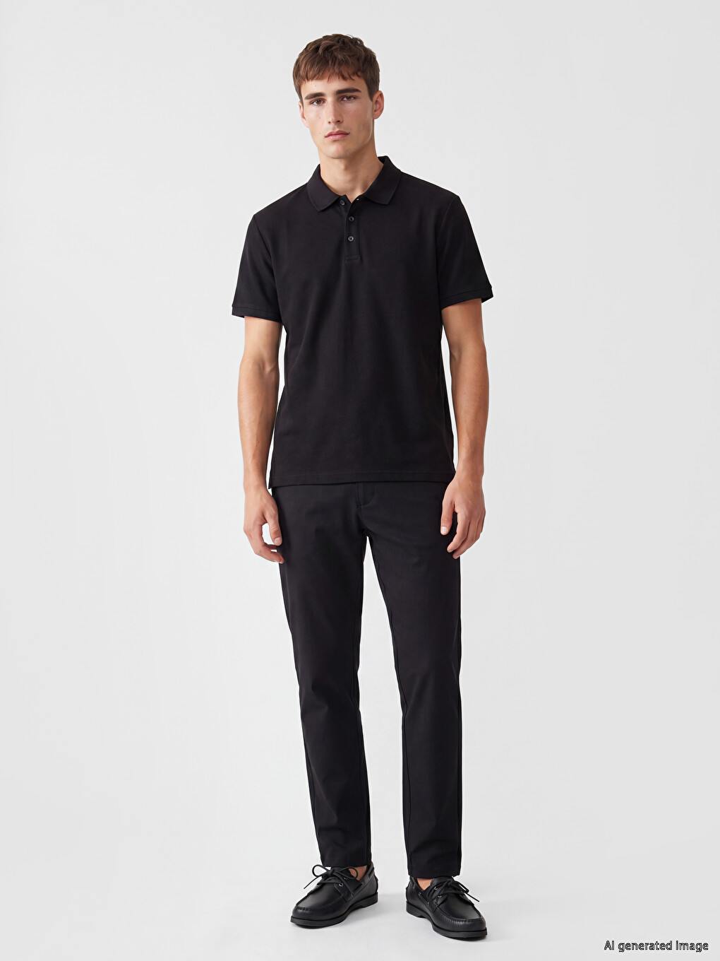 Polo Collar Pique Men's T-shirt-1