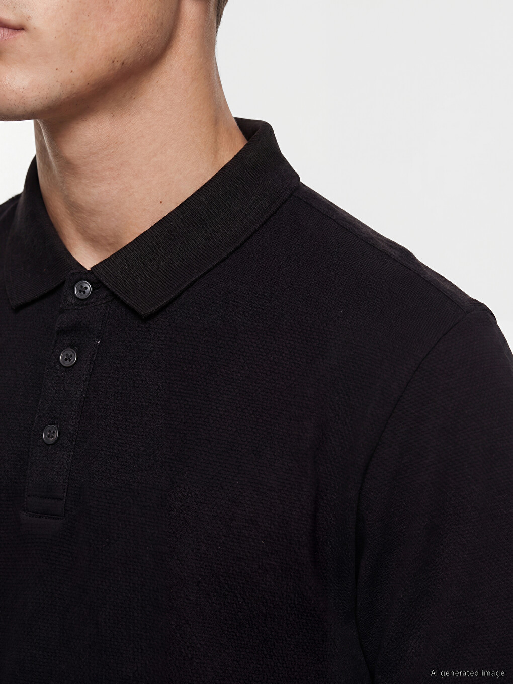 Polo Collar Pique Men's T-shirt-2