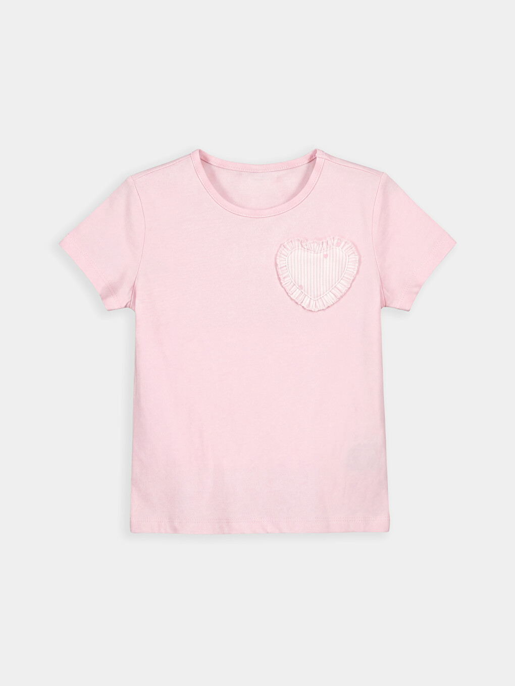 Pembe Bisiklet Yaka Kız Çocuk Şortlu Pijama Takımı-1