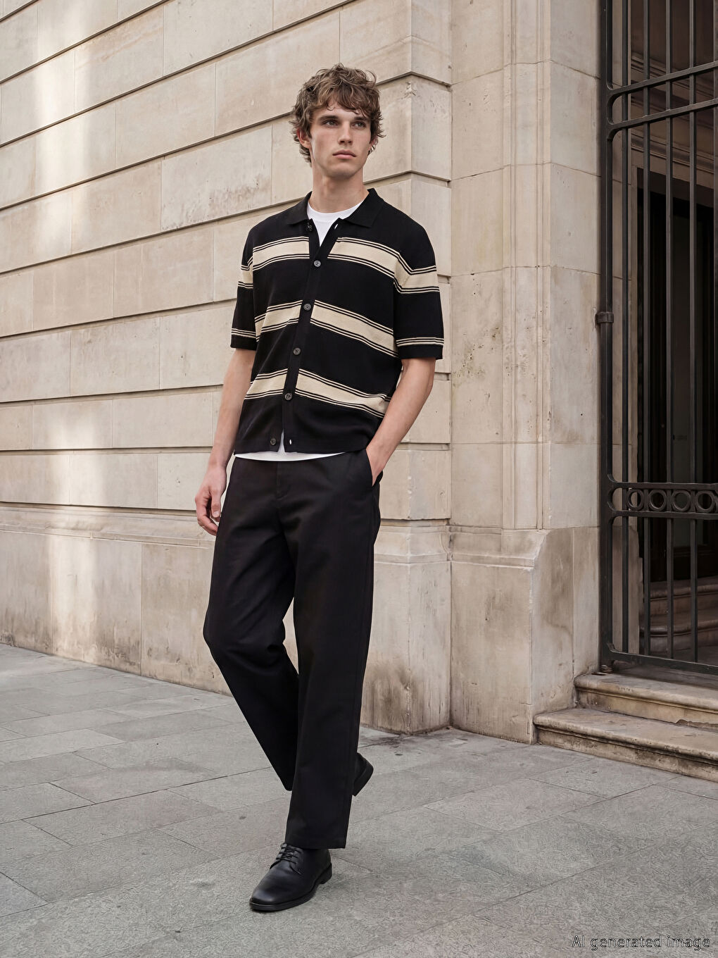 Siyah Rahat Kalıp Erkek Pantolon