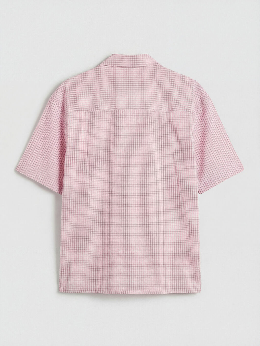 Pembe Loose Fit Ekose Erkek Gömlek-1